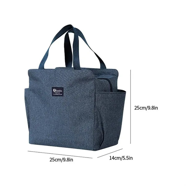 Insulated Lunch Tote Bag w/ Zipper for Work and Outdoor Use