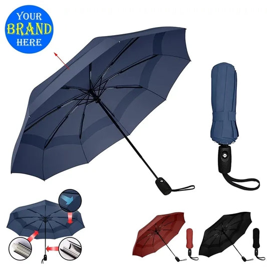 46 Inch Double Canopy Vented Compact Umbrella