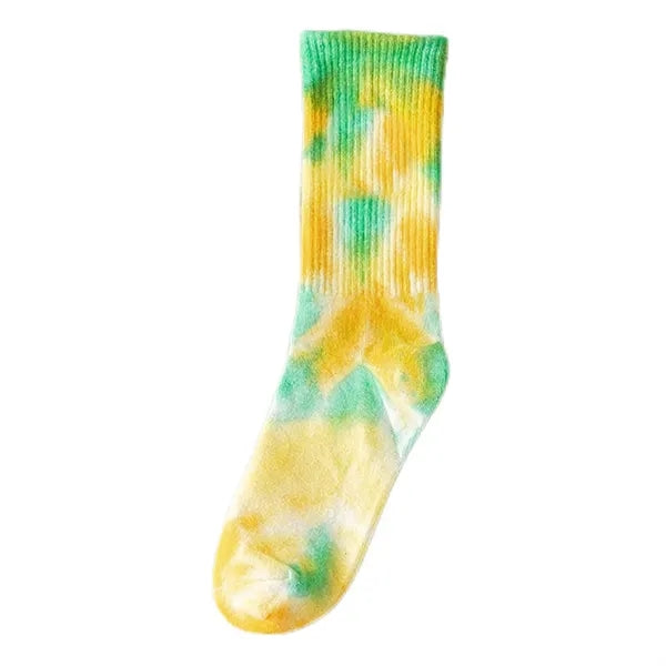 Tie-Dyed Color Mid-Tube Socks