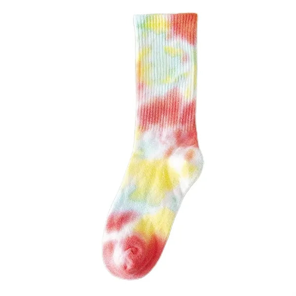 Tie-Dyed Color Mid-Tube Socks