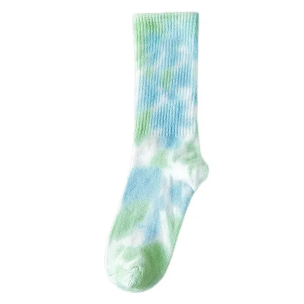Tie-Dyed Color Mid-Tube Socks