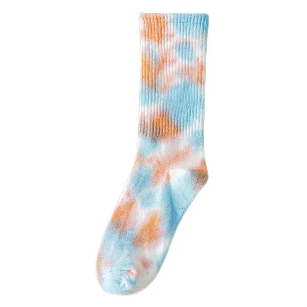 Tie-Dyed Color Mid-Tube Socks