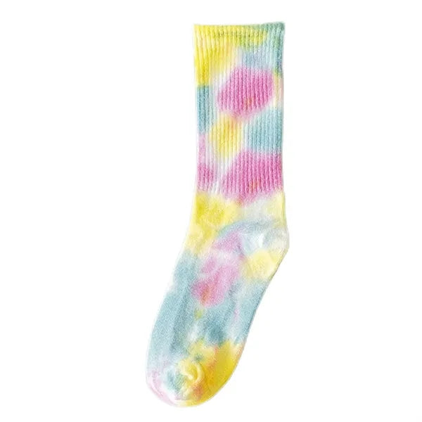 Tie-Dyed Color Mid-Tube Socks
