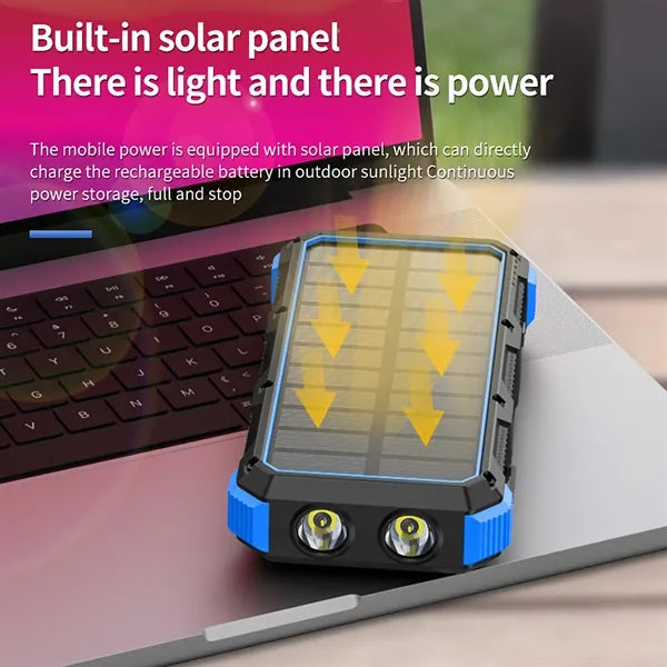 Solar Charger Power Bank Built-in 4 Cables 36800mAh
