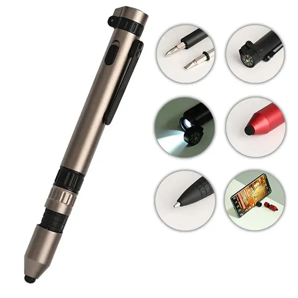 7 In One Outdoor Multi Functional Tool Pen With Flashlight