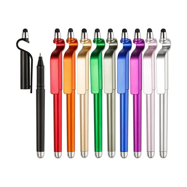 Multi Functional Plastic Stylus Pen With Phone Stand