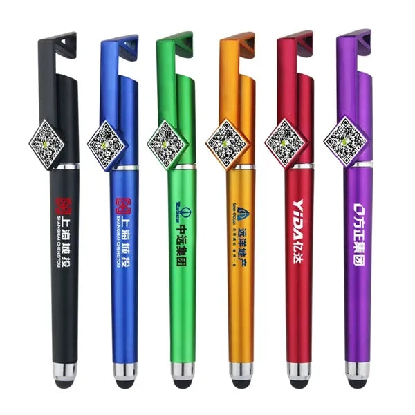 3 In One Multi Functional Plastic QR Code Stylus Pen With Ph