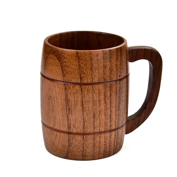 Handcrafted Jujube Wood Beer Mug with Ergonomic Handle