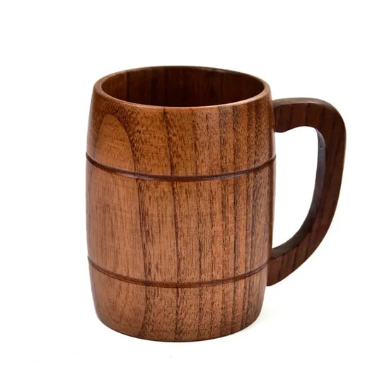 Handcrafted Jujube Wood Beer Mug with Ergonomic Handle