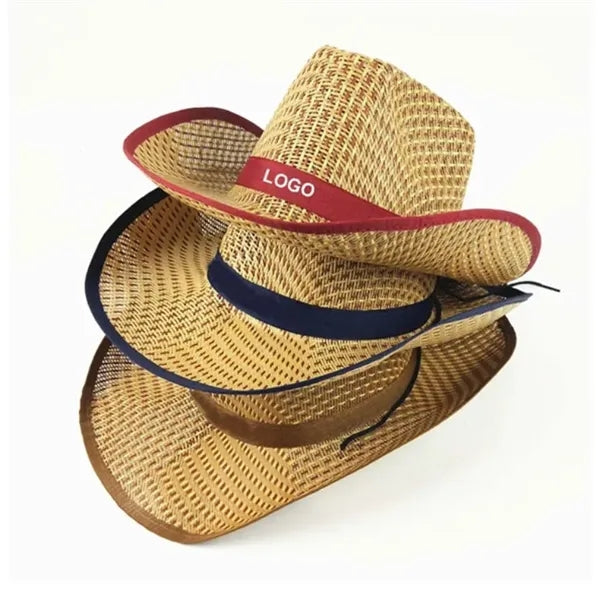 Bulk Straw Cowboy Hats Custom Logo Western Style