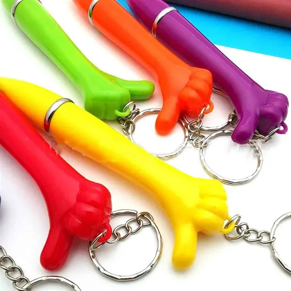 Plastic Funny Ball Pen with keychain