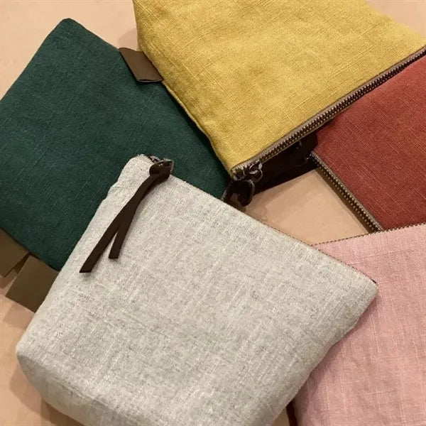 Large Size Zipper Canvas Cosmetic Pouch