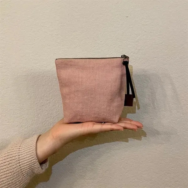 Large Size Zipper Canvas Cosmetic Pouch