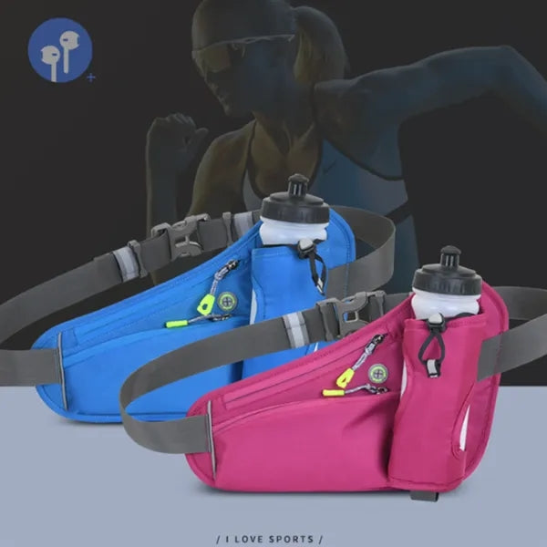 Colorful Sports Hydration Waist Packs with Reflective Strips