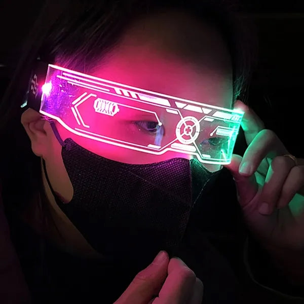 Cyberpunk style led luminous sunglasses
