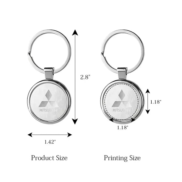 Round Satin Metal Keychain