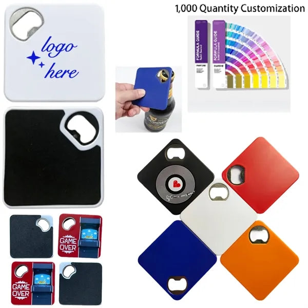 2 In 1 Square Bottle Opener Coaster
