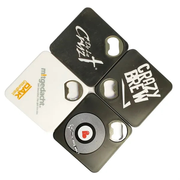 2 In 1 Square Bottle Opener Coaster