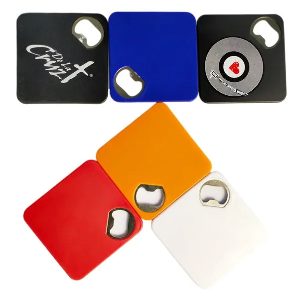 2 In 1 Square Bottle Opener Coaster