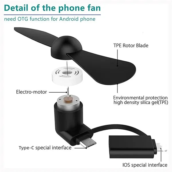 Mini 2-In-1 Cell Phone Fan