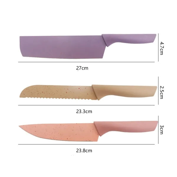 Colorful Stainess Steel Knife Set-6 In 1