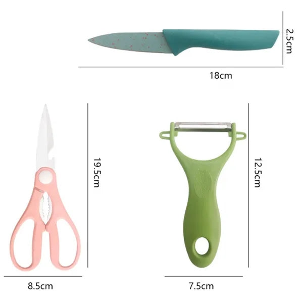 Colorful Stainess Steel Knife Set-6 In 1