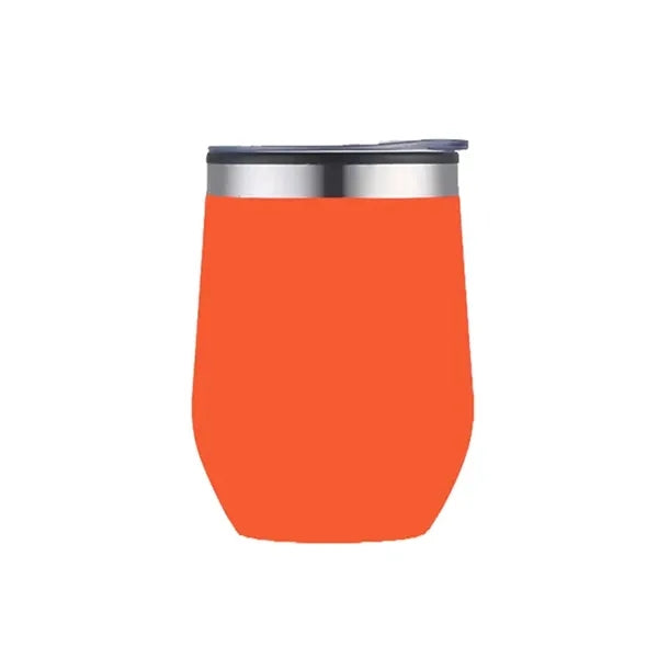 12oz. Double Wall SS / PP Wine Mug with Clear Lid