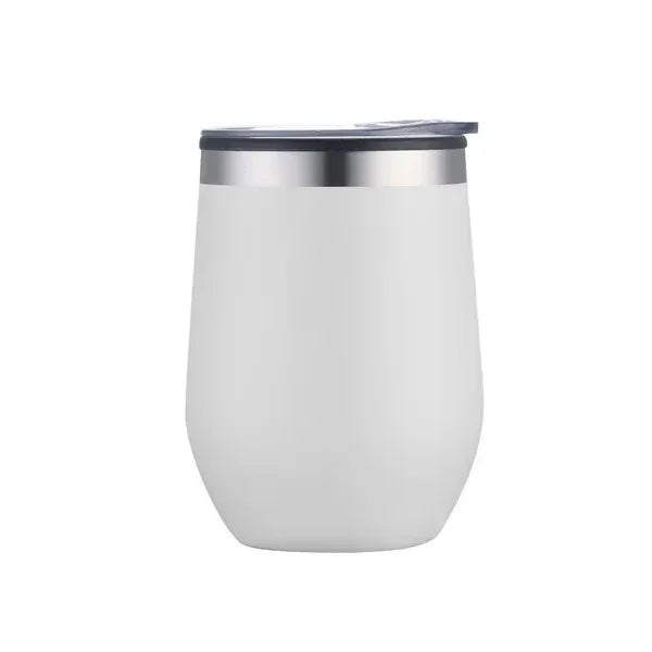 12oz. Double Wall SS / PP Wine Mug with Clear Lid