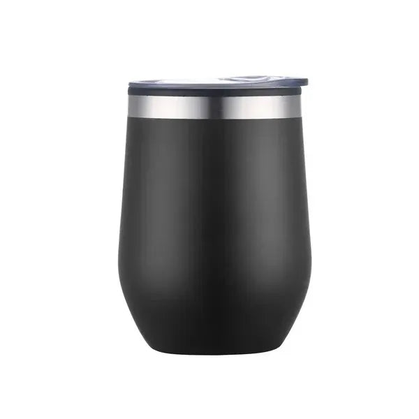 12oz. Double Wall SS / PP Wine Mug with Clear Lid