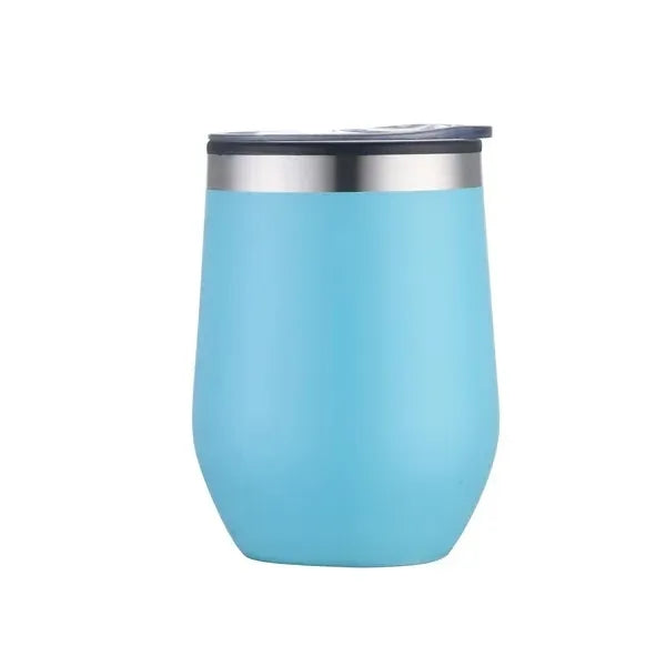 12oz. Double Wall SS / PP Wine Mug with Clear Lid