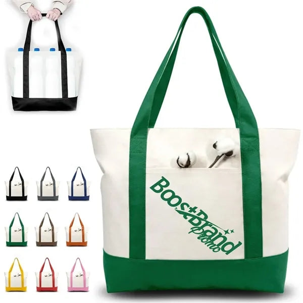Canvas Tote Bag w/ Tone Design for Events and Retail