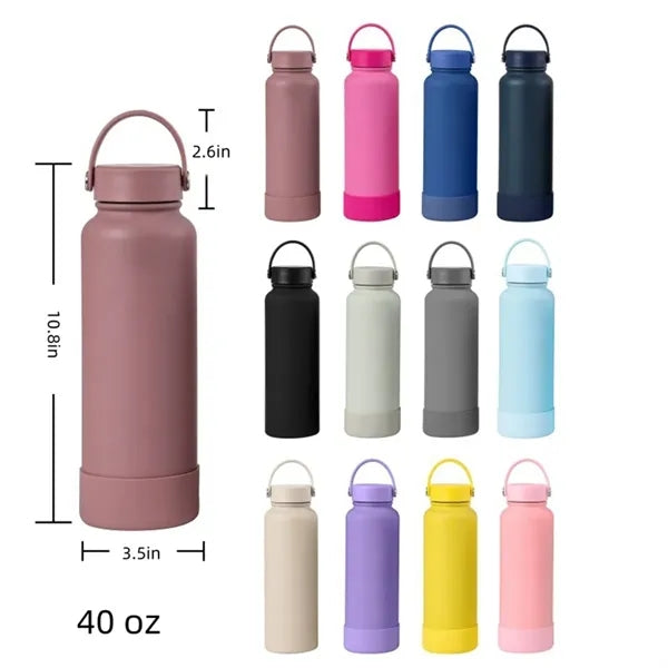 40 oz Insulated Bottle Vacuum with Handle Wide Mouth