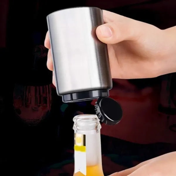 Stainless Steel No Trace Push-Button Automatic Bottle Opener