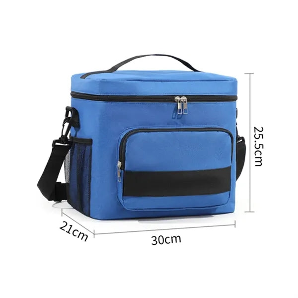 Insulated Cooler Lunch Bag with Zipper & Adjustable Strap