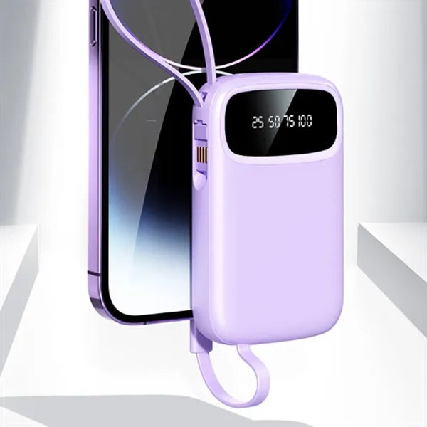 Portable Power Bank w/ Built in Cables and Multiple Outputs