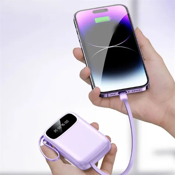 Portable Power Bank w/ Built in Cables and Multiple Outputs
