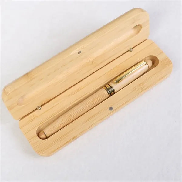 Bamboo Wood Pen & Case Set