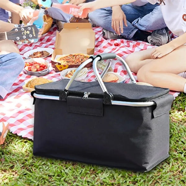 Outdoor Picnic Basket Cooler with Ice Pack & Large Capacity