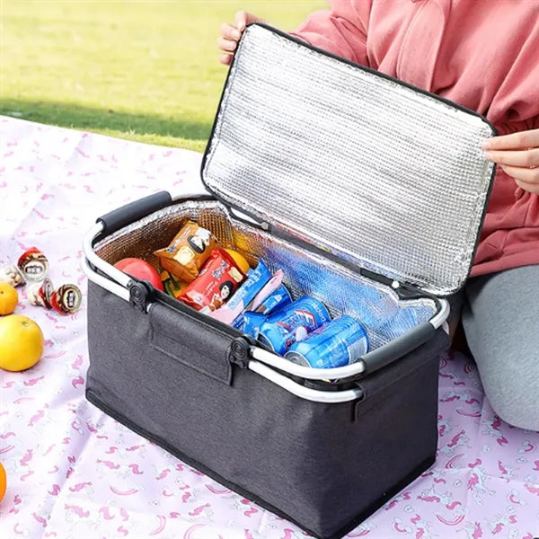 Outdoor Picnic Basket Cooler with Ice Pack & Large Capacity