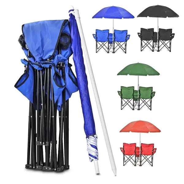 Portable Beach Umbrella Foldable Chair with Cooler Bag