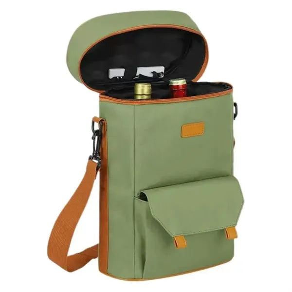 Waterproof 2 Wine Bottle Pockets Portable Picnic Beach Bag