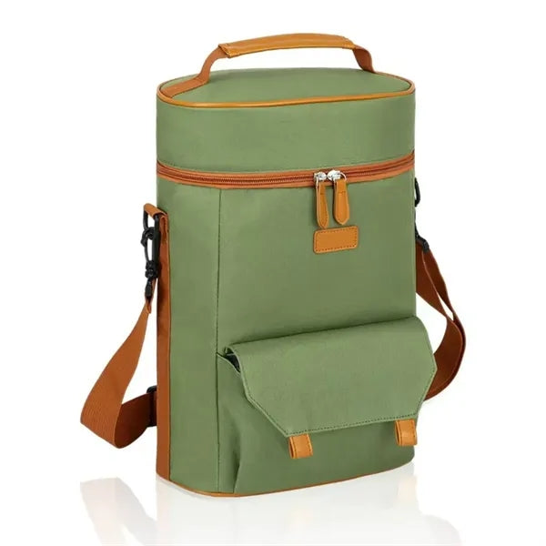 Waterproof 2 Wine Bottle Pockets Portable Picnic Beach Bag