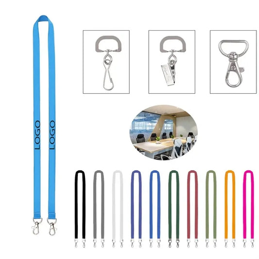 3/4" Custom Open Ended Polyester Lanyard w/ Badge Holder