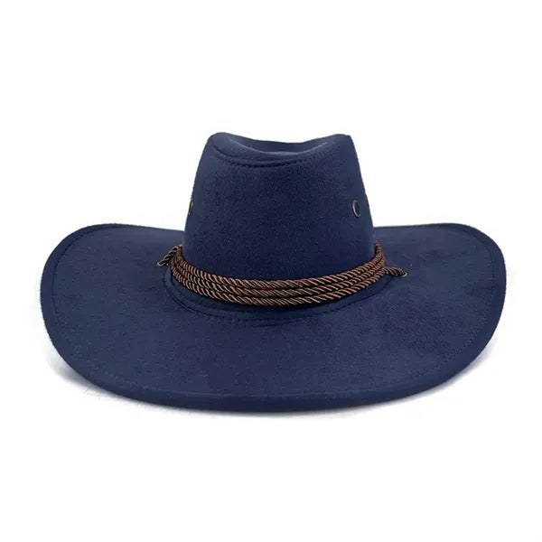 Faux Felt Leather Western Cowboy Hat