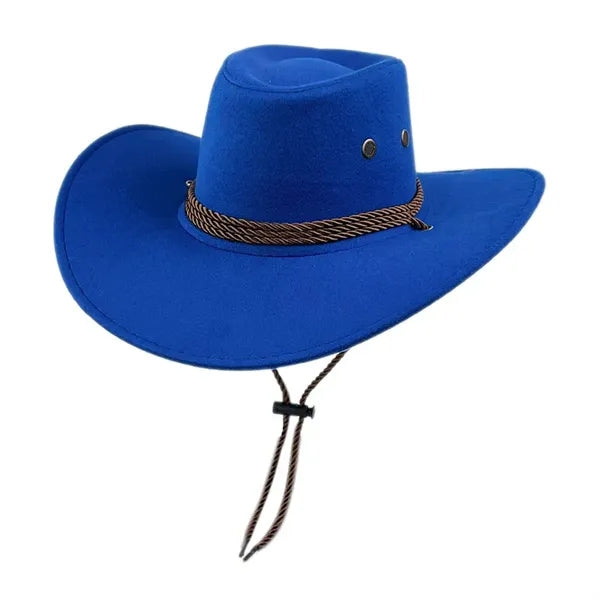 Faux Felt Leather Western Cowboy Hat