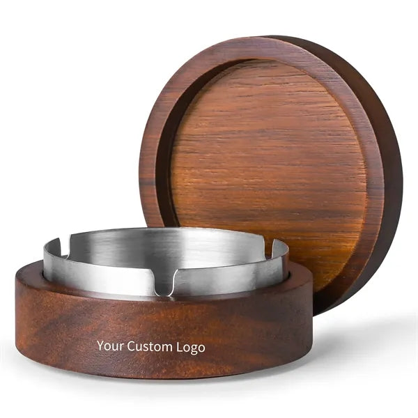 Wooden Ashtray with Lid