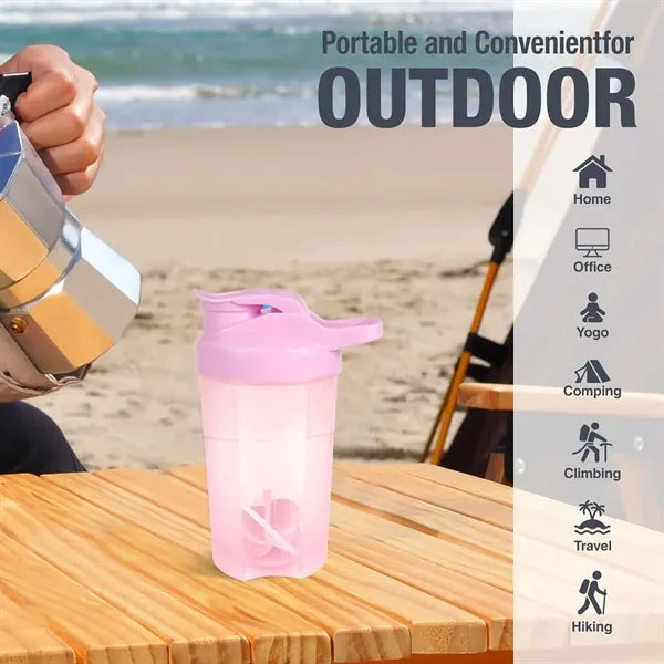 17.6oz Gym Protein Mixing Shaker Bottle