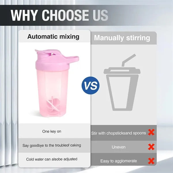 17.6oz Gym Protein Mixing Shaker Bottle