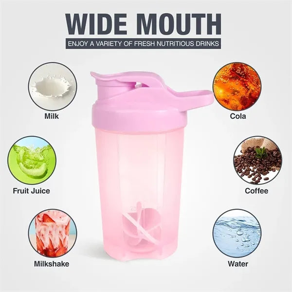 17.6oz Gym Protein Mixing Shaker Bottle