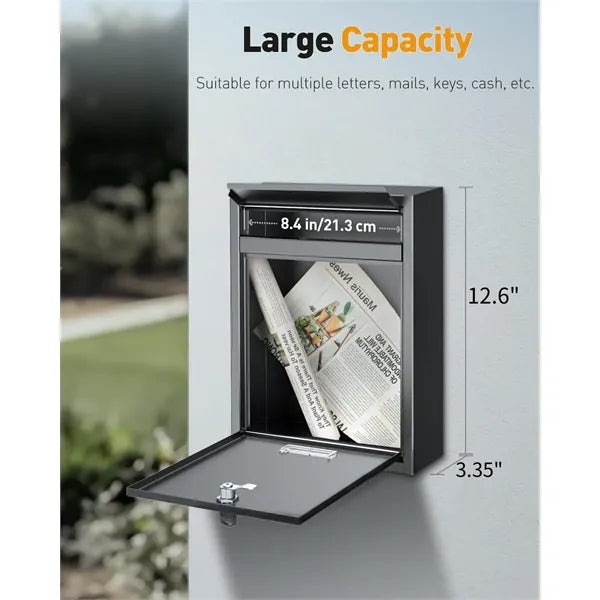 Wall Mount Mailbox with Key Lock